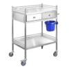 MESA ACERO INOXIDABLE RODINES SILENCIOSOS IMG MESA ACERO INOXIDABLE - RODINES SILENCIOSOS 60*40*86cm